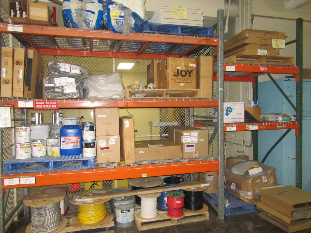 Storage Racks, Electrical Wire & Misc.; Lot (2) Storage Racks