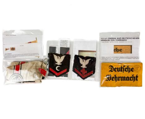 Germany - Second World War Military Badges and Pennant  Comprising:Two naval "trade" badgesA Deutsche Wehrmacht Commando armb