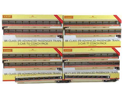 Hornby "OO" BR class 370 APT TF/TRBS/TS and TU compatible carriages (total of 8 vehicles)  Comprising:R 40011A two car TS coa