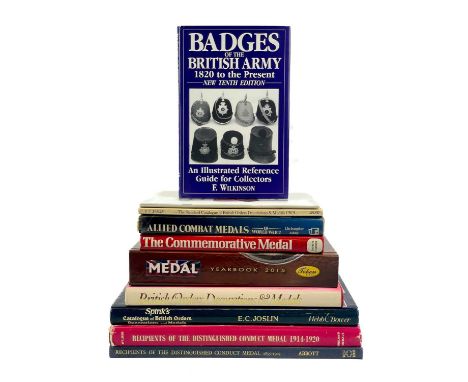 Military badges and medals reference books (x10)  An interesting selection. Noted:"The Receipients of the Distinguished Condu