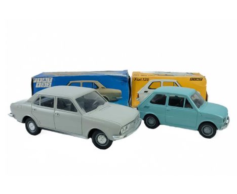 Pocher Fiat 126 and 132 large scale ( two models)  Battery operated Fiat 126 - light blue, boxed but with end flaps a.f. - le