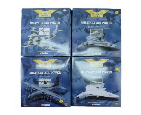 Corgi Aviation Archive Military Air Power (x4)  Comprising:Avro Vulcan B2-XM607 RAF 44 SquadronAvro Vulcan XL321 Dambusters S
