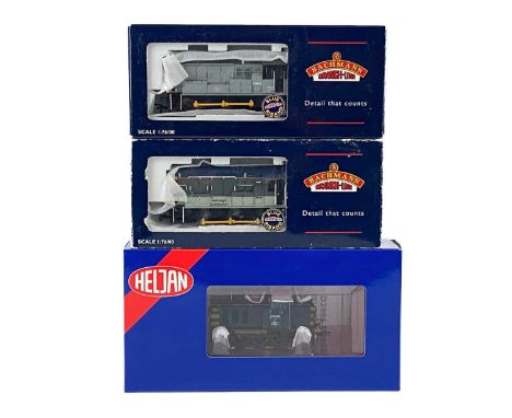 Heljan / Bachmann Class 07 and 08 Diesel Shunters (x3)  Lot comprises:Heljan weathered class 07 No. 07009 diesel shunter as u