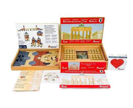 Anchor blocks by Richter Brandenburg Gate, Berlin & "New Series" set plus design plan & stone puzzle  Lot comprises:A new woo