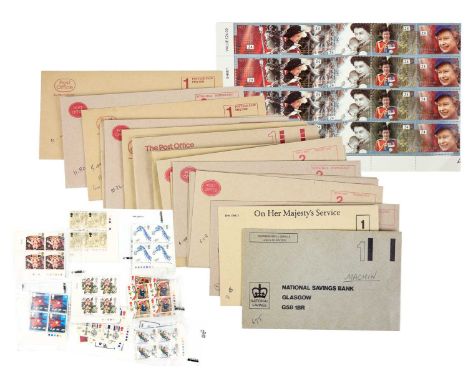 GB 1990's era decimal um commemorative stamps in traffic light corner blocks of 4 - face value £270+ Comprising complete sets