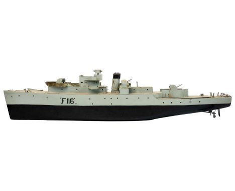 Model of HMS Amethyst (F116) - Yangtse River Incident 1949 A simplified model of HMS Amethyst - a modified Black Swan - class