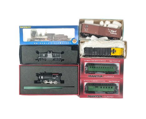 American Railroad OO/HO scale Atchinson Topeka & Santa Fee (x7 items)  Comprising:Mantua Classics 393 series Saddletank switc