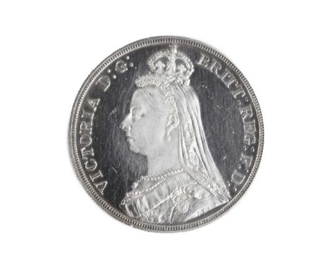 1887 proof Queen Victoria "Jubilee head" 1887 silver crown A 1887 proof crown with light scratches to field on reverse and ob