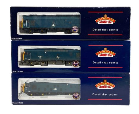 Bachmann Bo-Bo D5000 class (class 25) diesels (x3)  Comprising three different boxed rail blue examples32-326: No. 25054 in r