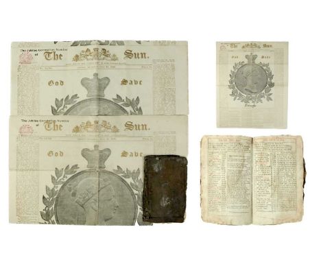 The Sun 1838 Queen Victoria Coronation number (x2) and 1707 Poor Robin Almanack Two identical Coronation issues of the Sun ne