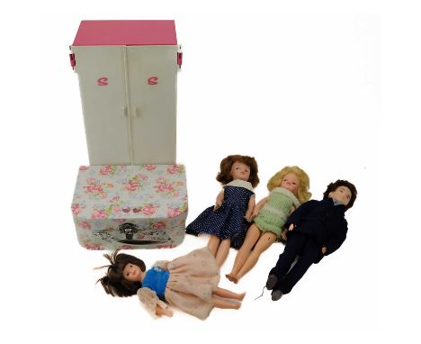 Cindy Wardrobe plus various 1960's / 1970's dolls and accessories Comprising Cindy wardrobe, four dolls: three girls (one wit