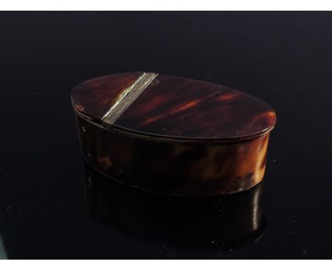 A 19th Century tortoiseshell snuff box of ovoid form