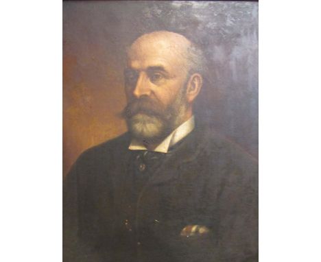 A late Victorian portrait of a bearded gentleman, aged 52, oils on canvas, 1890 in gilt frame, 60cm x 50cm 
