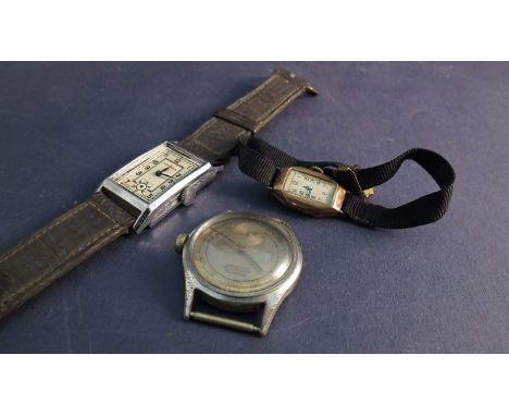 Three vintage wristwatches including a lady's 9ct gold cased example 