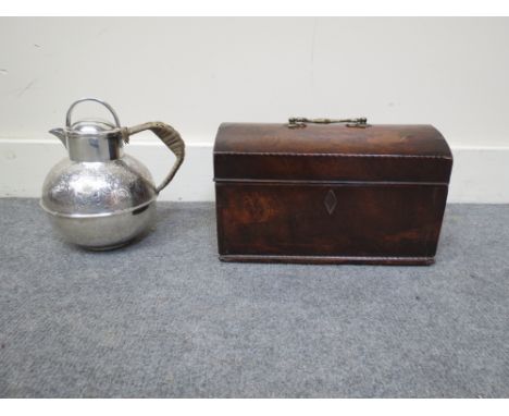 A late 19th Century Arts &amp; Crafts silver plated tea pot by Garrards of London, together with an early 19th Century George