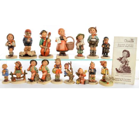 A COLLECTION OF 16 W GOEBEL FIGURES OF CHILDREN MODELLED BY M J&nbsp; HUMMEL, 14CM H AND SMALLER, PRINTED MARK  