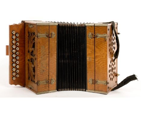 A&nbsp; GERMAN VICEROY&nbsp; ACCORDION WITH MOTHER OF PEARL BUTTONS, 26CM L, MARKED MADE IN SAXONY, C1900  