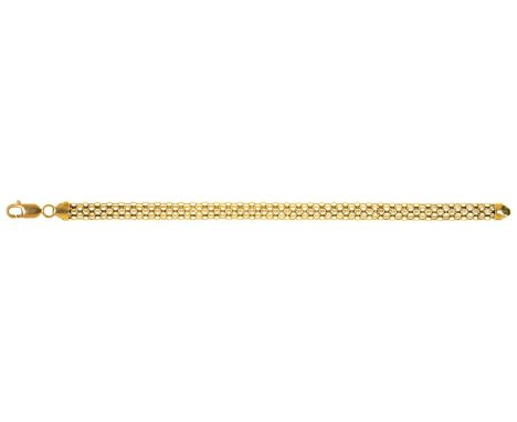 A 9CT GOLD BRACELET, 21 CM L, 9.7G  LIGHT SURFACE WEAR CONSISTENT WITH AGE AND USE