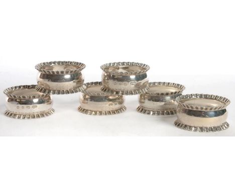 A SET OF SIX VICTORIAN SILVER NAPKIN RINGS, BY DEAKIN &amp; FRANCIS, BIRMINGHAM 1898, 3OZS 10DWTS  GOOD CONDITION