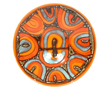 A POOLE&nbsp; POTTERY DELPHIS BOWL,&nbsp; 26.5CM DIAM, PRINTED MARK, C1970  