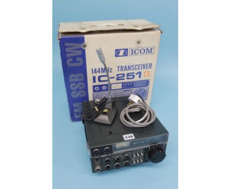 A boxed ICOM IC - 251E multi mode base radio