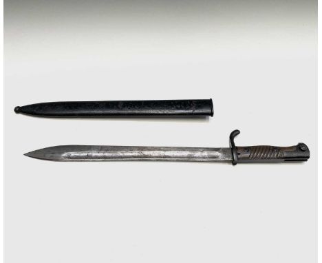 An Imperial German Butcher pattern bayonet, stamped Simson &amp; Co Suhl, the 36.5cm fullered blade widening to the point, wi