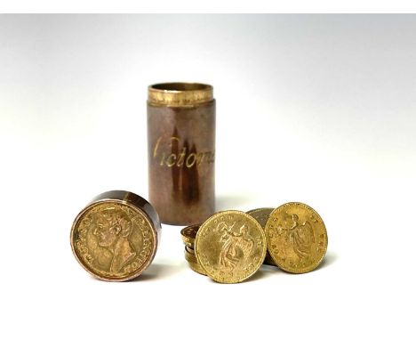 A Thomason &amp; Jones cased set of medallions commemorating the British Victories in the Peninsular Wars, the tube cover wit