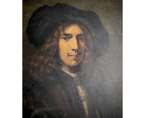 After REMBRANDT VAN RIJN Self portrait of the artist as a young manWatercolourIndistinctly signed and dated56 x 47cm