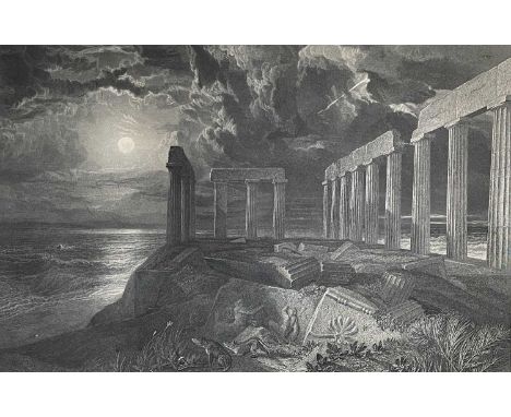 James Tibbitts WILLMORE (1800-1863), The Temple Of Minerva Sunias, Cape Colonna after JMW TURNER, engraving on paper, framed,