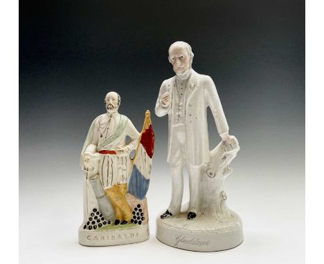 A 20th century Staffordshire flatback portrait figure, 'Garibaldi', height 32cm, together with another Staffordshire pottery 