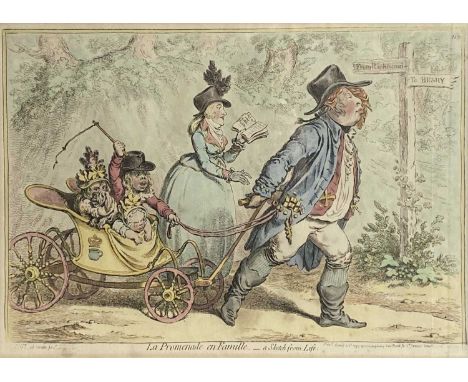 James GILLRAY (1757-1815)La Promenade en Famille - a Sketch from LifeEtching with hand-colouringPublished by H. Humphrey, Lon