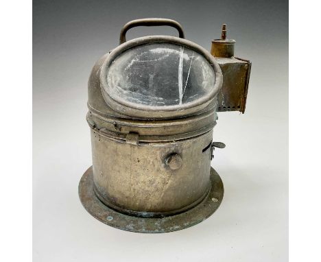 A brass ship's binnacle compass, circa 1920, height 26cm.