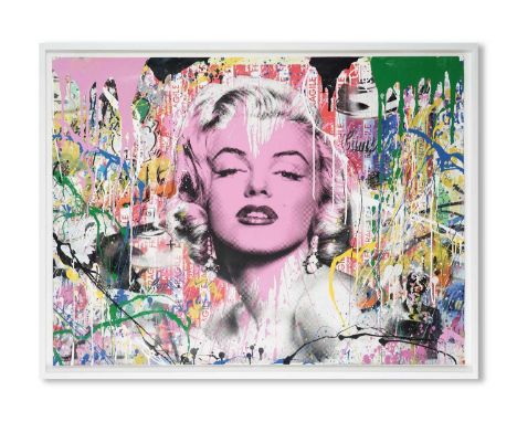 Mr Brainwash (French 1966-), 'Marilyn Monroe', unique mixed media on heavy card, signed in black ink recto; 126 x 96cm (Frame
