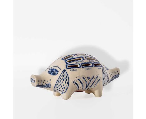 Grayson Perry (British 1960-)', 'Piggy Bank', 2021, painted and glazed ceramic multiple, bearing the artists mark to the unde