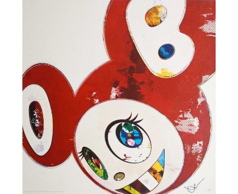 Takashi Murakami (Japanese 1962-), 'And Then x6 (Red: The Superflat Method)', 2013, offset lithograph in colours on wove pape