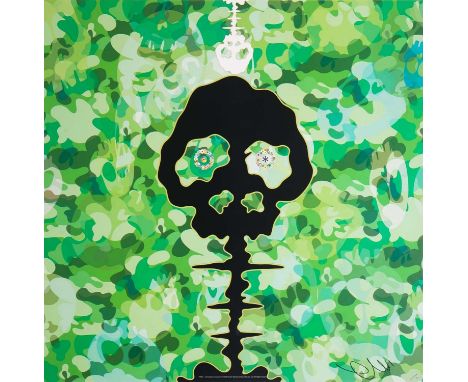 Takashi Murakami (Japanese 1962-), 'TIME - Camouflage Moss Green', 2009, offset lithograph in colours on wove paper, signed a