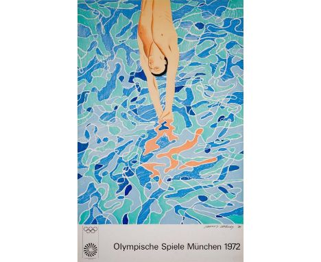 David Hockney (British 1937-) 'Olympische Spiele München 1972', 1970, lithographic poster printed in colours on paper, publis