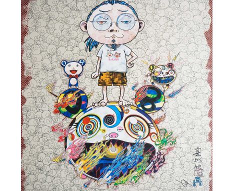 Takashi Murakami (Japanese 1962-), 'Obliterate The Self And Even A Fire Is Cool', 2013, offset lithograph in colours on wove 
