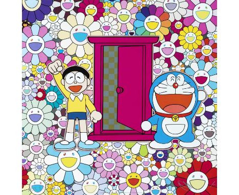 Takashi Murakami (Japanese 1962-), 'We Came to the Field of Flowers Through Anywhere Door (Dokodemo Door)', 2018, offset lith