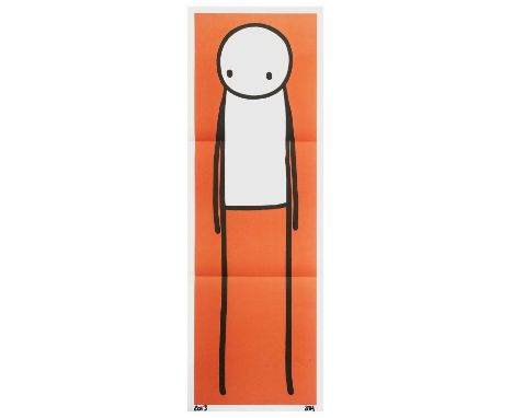 Stik (British 1979-), 'Standing Figure (UK Big Issue Orange`)', 2013, offset lithograph in colours on paper, signed and dated