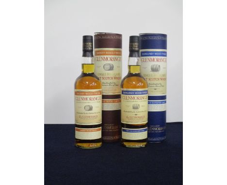 1 70-cl bt Glenmorangie Sherry Wood Finish Single Highland Malt Scotch Whisky original tube 1 70-cl bt Glenmorangie Burgundy 