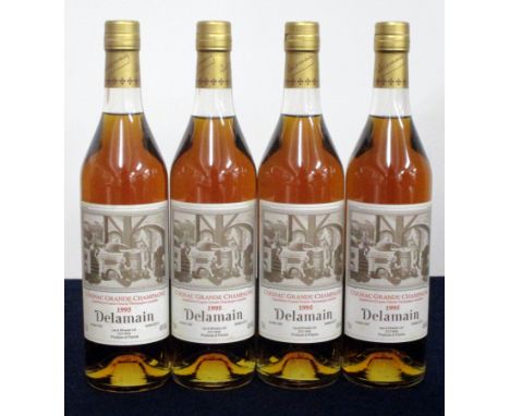 4 bts Delamain Grande Champagne Cognac 1995 landed 1997 bottled 2013
