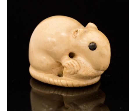 An Oriental ivory rat netsuke, width 4cm