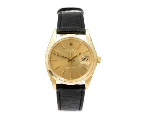 Rolex, a gents gold Rolex Oyster Perpetual Date Superlative Chronometer wristwatch, 3cm circular dial with baton numerals and