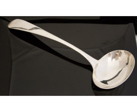 A white metal soup ladle only marked 'WM Gale and Son' probably for WM Gale of New York, 19th Century producer of silver item