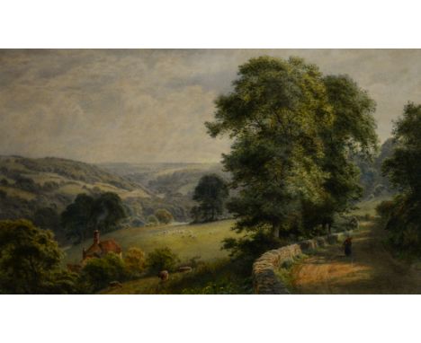 Marshall, Robert Angelo Kittermaster (British, 1849-1926) 
Rodborough, nr Stroud, Gloucestershire, 
signed lower right, water