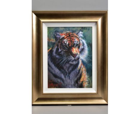 ROLF HARRIS (AUSTRALIAN 1930) 'TIGER IN THE SUN' a limited edition print on board 86/195, signed bottom right (no certificate