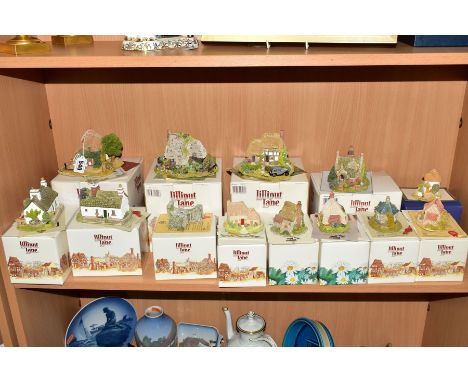 THIRTEEN BOXED LILLIPUT LANE SCULPTURES, three Collectors Club Special 'Gardeners Cottage' 1991/92, 'Forget-Me-Not' 1992/3 an