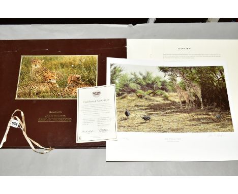 ALAN HUNT (BRITISH 1947) 'AFRICAN WILDERNESS', an artists proof box set of twelve African animal prints, 19/89, to include li