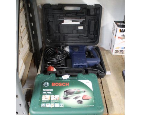 Hammer drill and Bosch PMF190 cutter/sander 